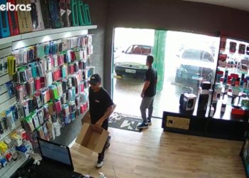 Polícia procura criminosos que assaltaram loja de informática na RMC, veja o vídeo da ação