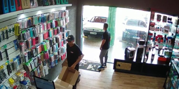 Polícia procura criminosos que assaltaram loja de informática na RMC, veja o vídeo da ação