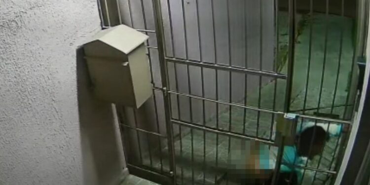 Inacreditável! Enquanto urina em frente a condomínio, mulher tenta invadir o local em Curitiba, veja o vídeo