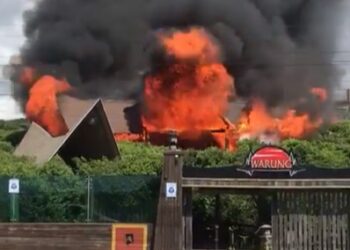 Incêndio de grandes proporções atinge Warung, em Santa Catarina