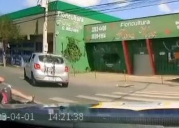 Motociclista sem habilitação tenta dar fuga da Guarda Municipal e leva capote, veja o vídeo