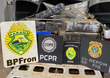 Forças de segurança apreendem drogas em carro abandonado no Paraná