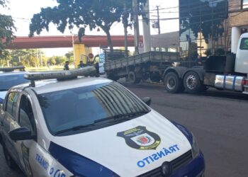 Guarda Municipal recebe denúncia de caminhão estacionado irregularmente, descobre veículo adulterado e prende foragido