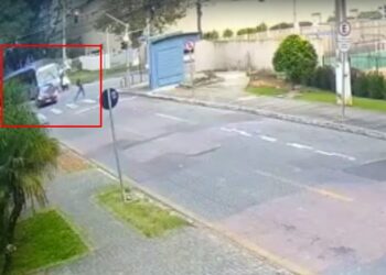 Câmera de segurança registrou grave acidente no bairro Portão em Curitiba, veja o vídeo