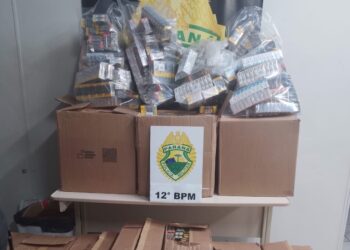 Policial militar de folga estranha carro carregado de caixas e descobre carregamento roubado; um tornozelado foi preso