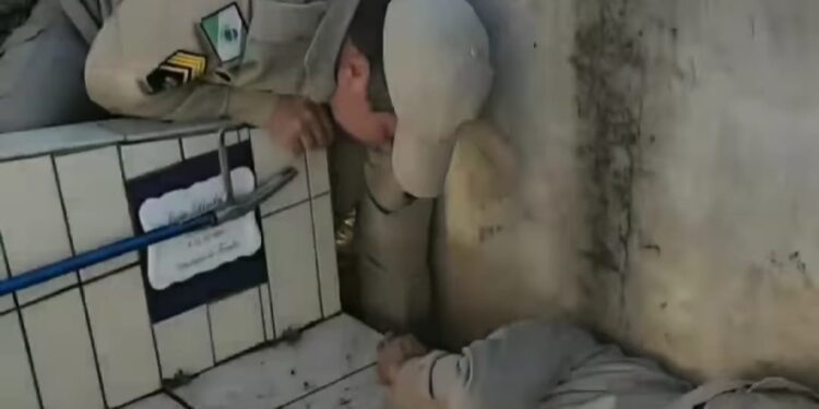 Corpo de Bombeiros realiza resgate emocionante dentro de cemitério, veja o vídeo