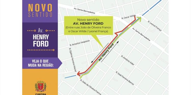 Avenida Henry Ford terá sentido único de circulação a partir desta terça-feira