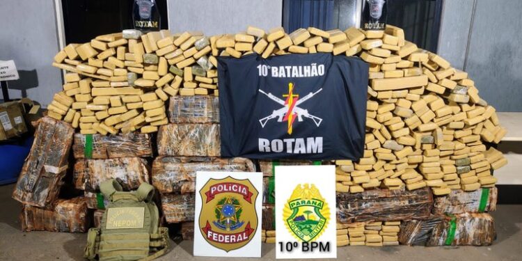 PF apreende mais de 800 kg de maconha em ação conjunta no Paraná