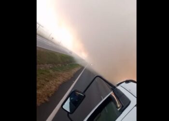 Incêndio de grandes proporções bloqueia a BR-277 em São José dos Pinhais