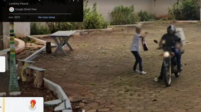Assalto é flagrado pelo carro do Google Maps no Paraná