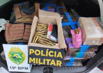 Polícia Militar apreende mais de mil munições de fuzil e 432 quilos de maconha