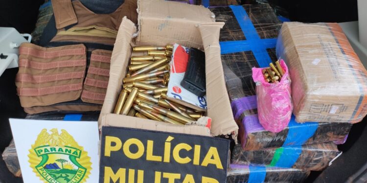Polícia Militar apreende mais de mil munições de fuzil e 432 quilos de maconha