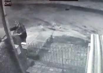 Câmera registra dupla furtando câmera de poste em Curitiba, veja o vídeo