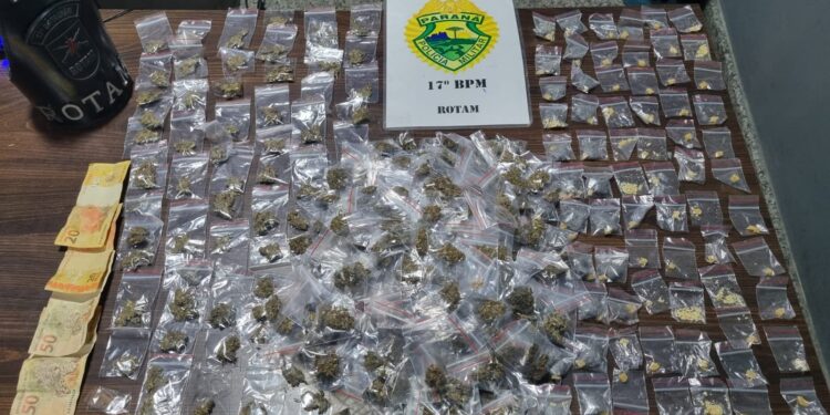 ROTAM detém traficante e apreende grande quantidade de entorpecentes em Fazenda Rio Grande