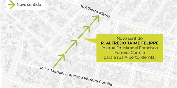 Rua no Portão terá mudança de sentido a partir desta quarta-feira