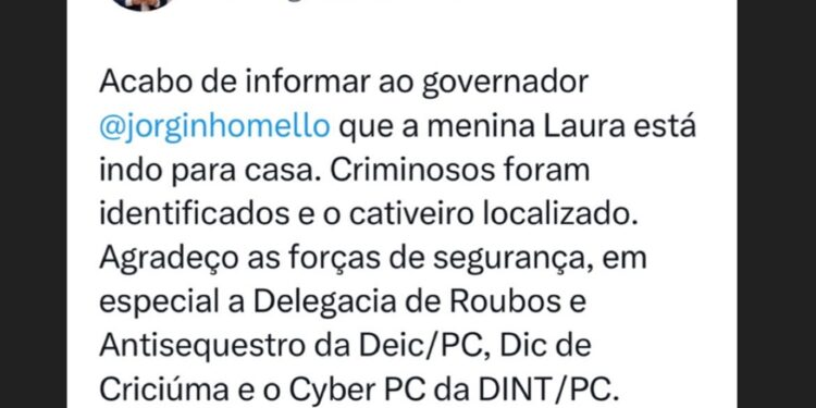 Menina sequestrada é salva pela policia depois de ser mantida em cativeiro