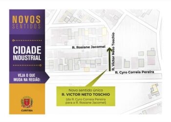 Rua perto de escola de Curitiba terá mudança de sentido a partir desta terça-feira