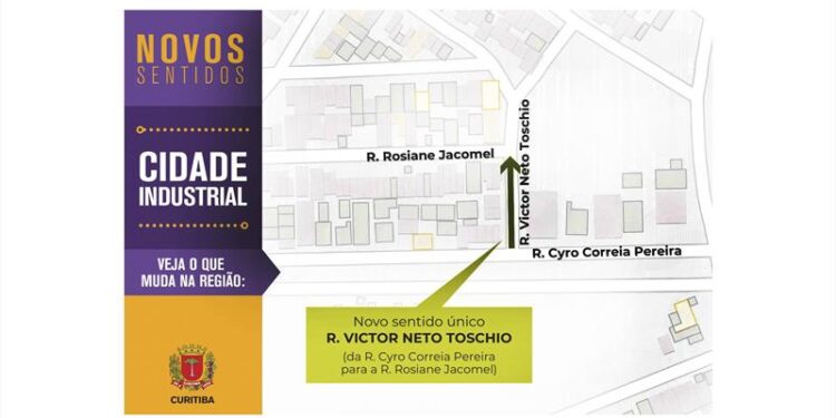 Rua perto de escola de Curitiba terá mudança de sentido a partir desta terça-feira