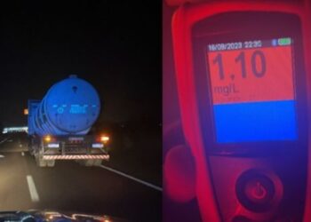 Motorista embriagado é preso após ser flagrado dirigindo caminhão tanque realizando manobras perigosas, forçando ultrapassagens e fazendo zigue-zague em rodovia