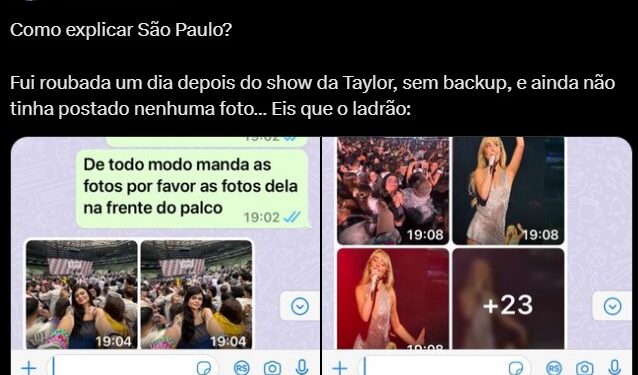 Fã tem celular furtado após show de Taylor Swift e ladrão devolve fotos via Whatsapp