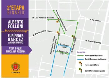 Segunda fase de binário no bairro Ahú, em Curitiba, vai ser implantada nesta terça-feira