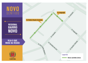 Ruas de Curitiba passam a ter sentido único a partir desta terça-feira