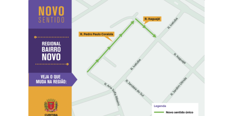 Ruas de Curitiba passam a ter sentido único a partir desta terça-feira