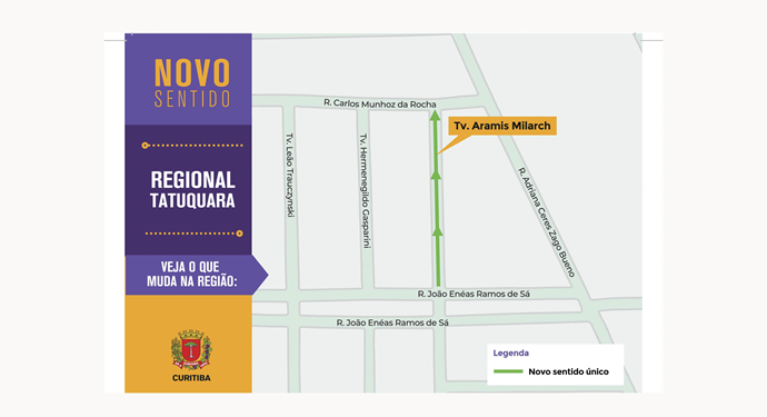 Para segurança de estudantes, rua passa a ter sentido único a partir desta quarta-feira em Curitiba