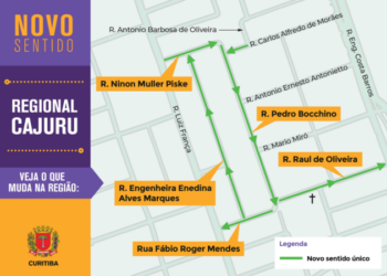 Seis ruas de Curitiba terão mudança de sentido para segurança no entorno de escola