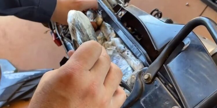 PRF encontra moto recheada de haxixe e motociclista é preso, veja o vídeo