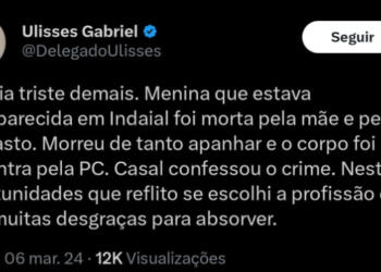 “Morreu de tanto apanhar”: Mãe e padrasto são presos após corpo de menina de 3 anos ser encontrado