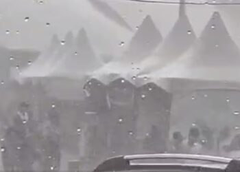 Temporal atinge a região metropolitana de Curitiba e provoca correria, veja o vídeo