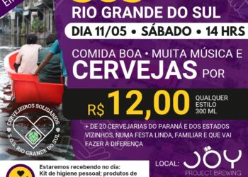 Evento reúne cervejarias artesanais do Paraná e Santa Catarina em prol do Rio Grande do Sul
