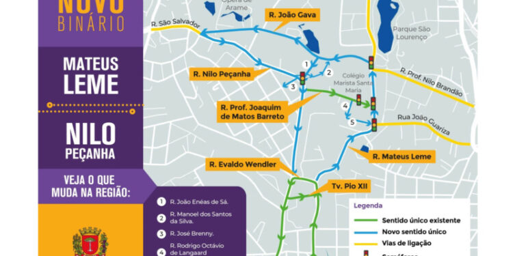 Segunda fase do binário Mateus Leme/Nilo Peçanha vai ser implantada nesta quarta-feira