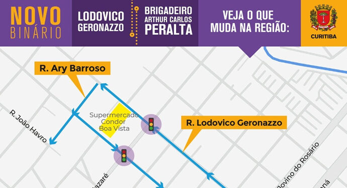 Novo binário de Curitiba será implantado na próxima terça-feira