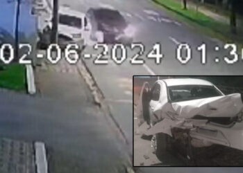 Motorista de aplicativo tem carro destruído e indivíduo que provocou o acidente foge, veja o vídeo