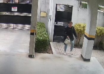 Câmera registra mulher invadindo condomínio e levando bicicleta em São José dos Pinhais, veja o vídeo