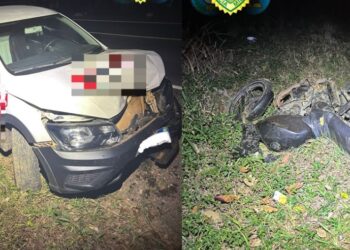 Motorista bêbado bate na traseira de moto e deixa motociclista gravemente ferido