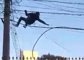 Criminosos são flagrados furtando fiação no Alto da Glória, veja o vídeo