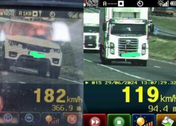 Em uma hora de fiscalização na BR-376, PRF captura 115 imagens de veículos acima da velocidade