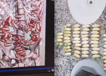 Dupla é flagrada com 214 cápsulas de cocaína no estômago e acaba presa antes de ir para a Europa