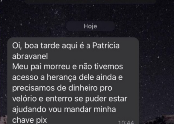 Golpista se passa por Patrícia Abravanel e pede dinheiro para ajudar no velório
