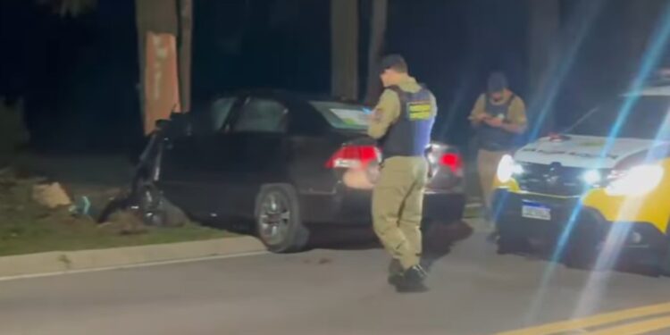 Homem morre ao colidir em árvore na região metropolitana de Curitiba
