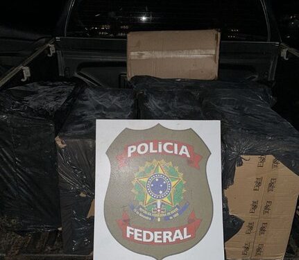 PF apreende caixas de cigarros abandonadas no Rio Paraná