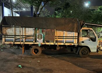 PF apreende caminhão transportando caixas de cigarros contrabandeados