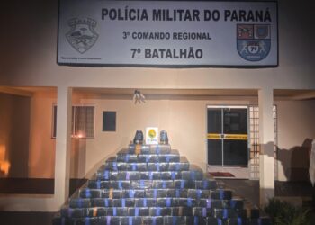 ROTAM apreende caminhonete carregada com 1 tonelada de maconha na PR-323