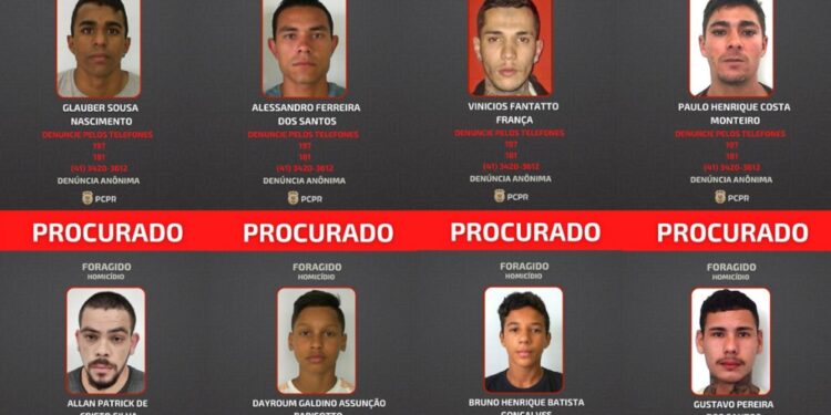 Polícia Civil divulga fotos de foragidos por homicídios no litoral do Paraná