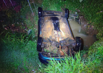 Pelotão de Choque da PMPR salva homem após acidente em córrego