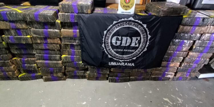 PCPR localiza 1,1 tonelada de maconha