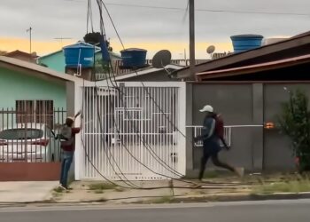 Dupla é flagrada cortando e furtando fios em Curitiba